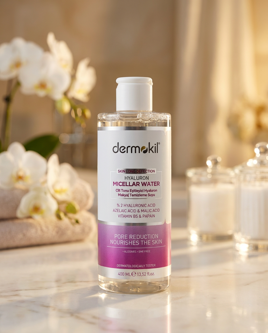 Dermokil Hyaluron Micellar Water – Makeup Remover, Pore Cleanser & Skin Tone Perfector | 400ml